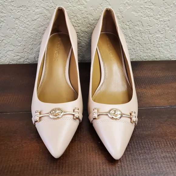 Coach Cream Pointed Toe Pumps - Picture 1 of 10